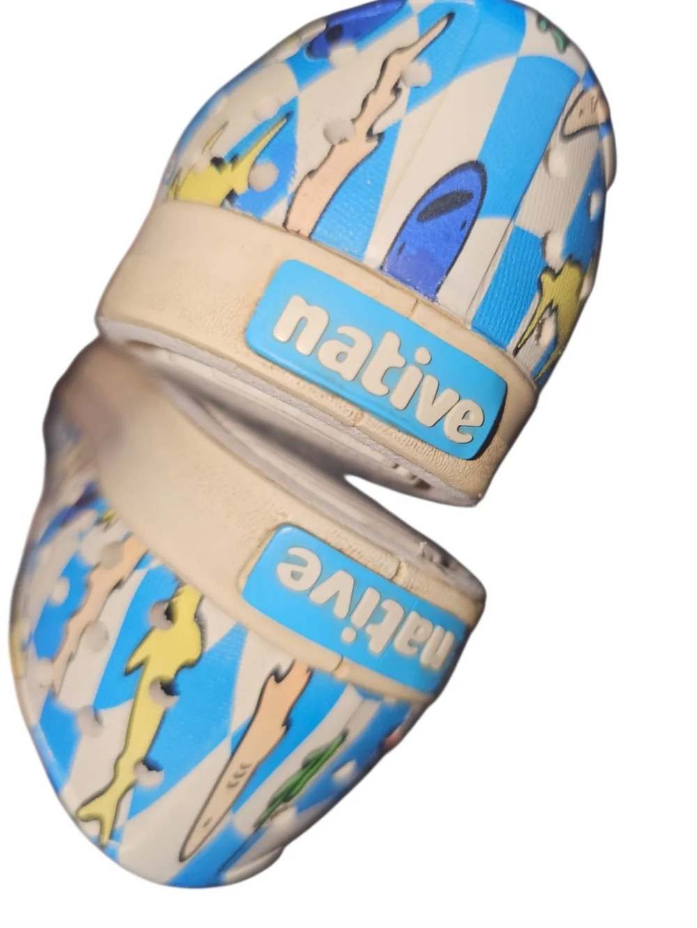 Native Kids Blue Shark Print Slip-On Shoes
